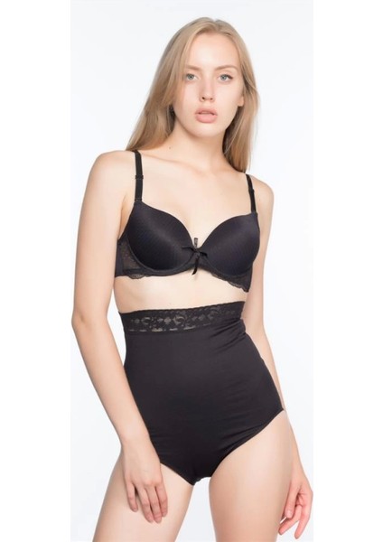 Modlive Siyah Emay 2028 Dantelli Yüksek Bel Slip Korse modelleri