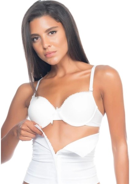 Modlive Beyaz Emay 2026 Agraflı Korse