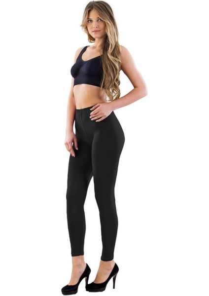 Modlive Siyah Mı Emay 7700 Likralı Uzun Battal Tayt