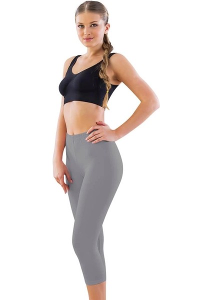 Modlive Gri Mı Emay 7600 Likralı Kapri Tayt