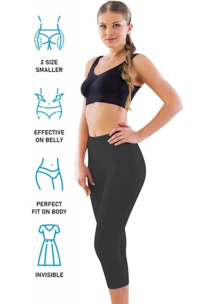 Modlive Siyah Mı Emay 7300 Battal Kapri Tayt modelleri