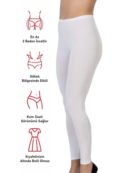 Modlive Beyaz Emay 1432 Modal Cotton Uzun Tayt modelleri