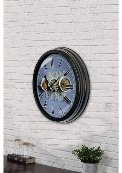 40 cm Siyah Metal Mutfak Duvar Saati, Modern ve Şık Tasarım modelleri