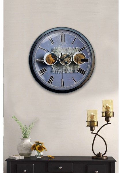 40 cm Siyah Metal Mutfak Duvar Saati, Modern ve Şık Tasarım fırsatları