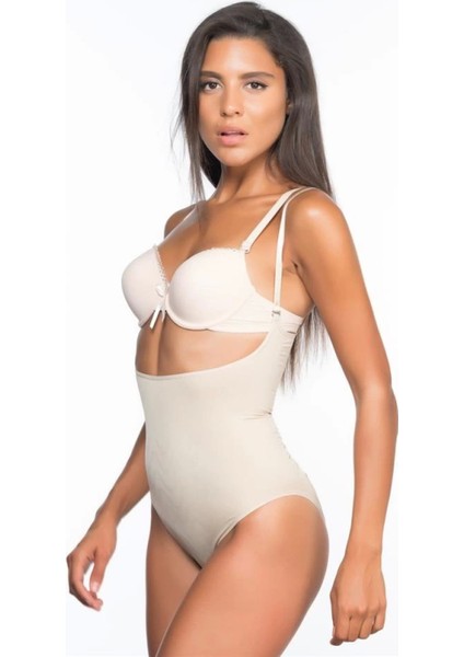 Modlive Ten Emay 2073 Ince Göğüsü Açık Desenli Body Korse