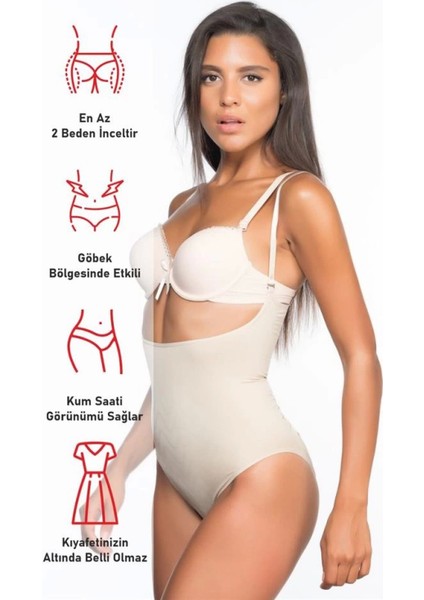 Modlive Ten Emay 2073 Ince Göğüsü Açık Desenli Body Korse fırsatları