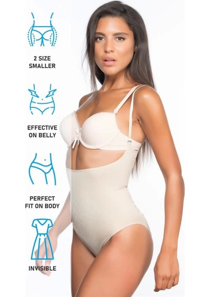 Modlive Ten Emay 2073 Ince Göğüsü Açık Desenli Body Korse indirimleri