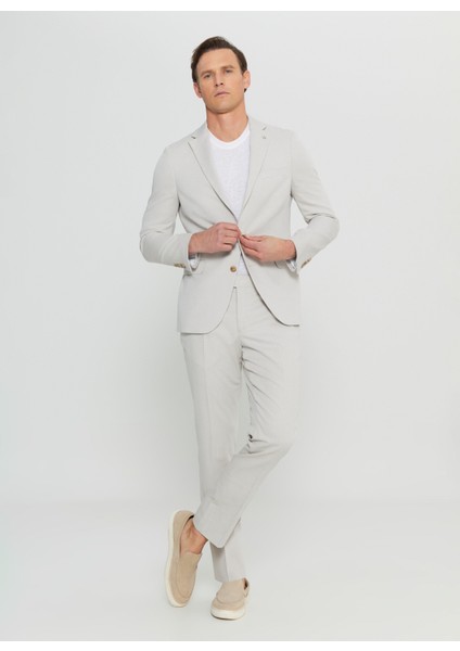 Normal Bel Slim Fit Bej Erkek Takım Elbise ACE030252248_BEJ