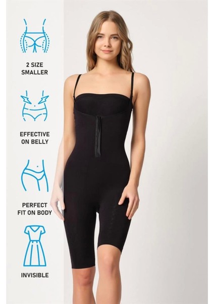 Modlive Siyah Emay 2093 Ön Agraflı Göğsü Açık Paçalı Boy Korse fırsatları