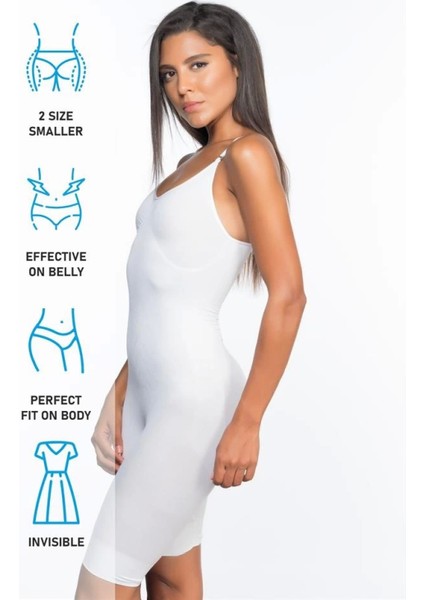 Modlive Beyaz Emay 2071 Ince Paçalı Boy Korse indirimleri