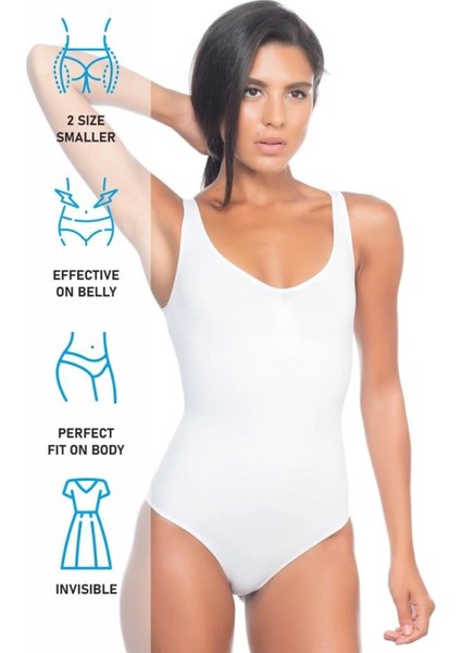 Modlive Beyaz Emay 2018 Kalın Askılı Body Korse indirimleri
