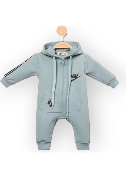 Baby Marka Nke Desen Kapşonlu Tulum Unisex 6-24 Ay