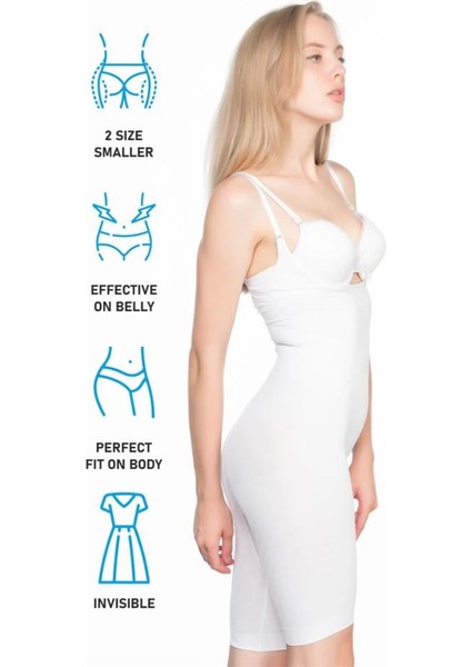 Modlive Beyaz Emay 2013 Göğsü Açık Paçalı Boy Korse indirimleri