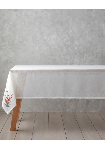 Chimera Polyester Masa Örtüsü 150X200 cm Beyaz - Kırmızı