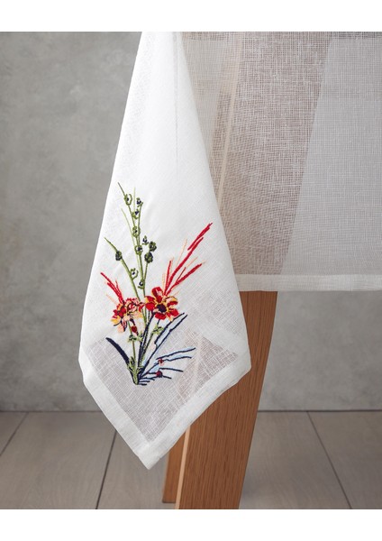 Chimera Polyester Masa Örtüsü 150X200 cm Beyaz - Kırmızı