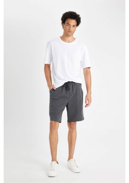 Slim Fit Dar Kesim Cepli Basic Düz Şort R3442AZ24SM