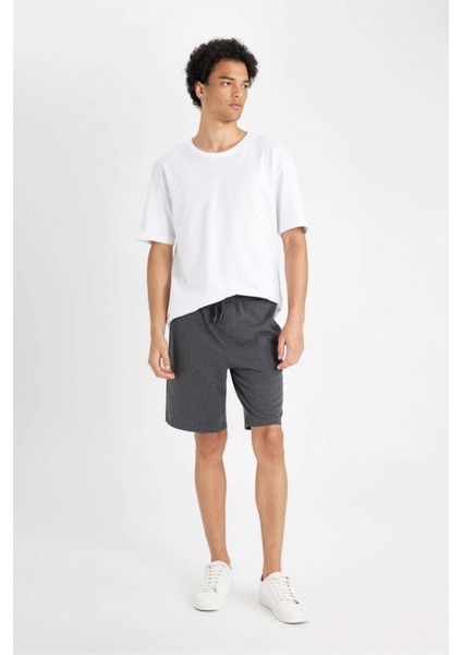 Slim Fit Dar Kesim Cepli Basic Düz Şort R3442AZ24SM