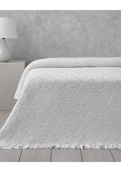 Elegant Dream Jakarlı Fırfırlı Çift Kişilik Pike 200 x 220 cm Beyaz fiyatları