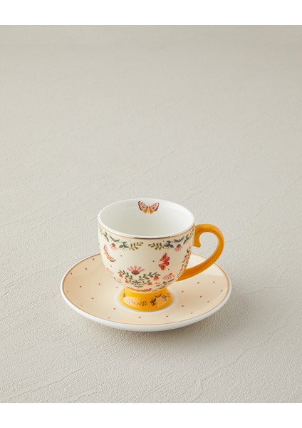 Dipsy New Bone China 4 Parça 2 Kişilik Kahve Fincan Takımı 100 ml Hardal