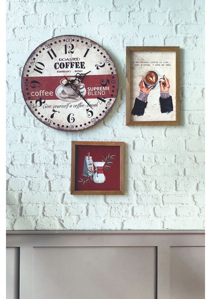 Renkli Yuvarlak Duvar Saati, Modern Ahşap Çerçeve, Mutfak ve Ofis Dekoru fiyatları