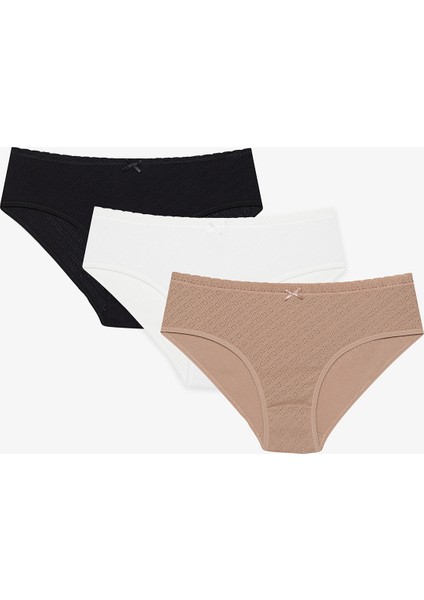 Soft Pointel Basic 3lü Çok Renkli Hipster Külot