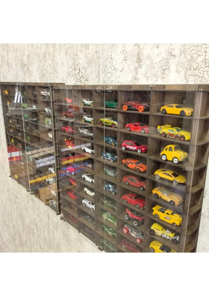 Pleksi Kapaklı 1/64 Ölçek 100 Araç Hotwheels Matchbox Uyumlu Model Oyuncak Araba Rafı,vitrini