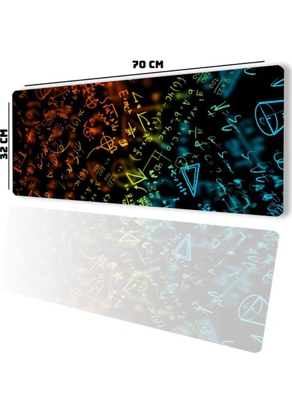 Sonictouch Mavi Turuncu Neon Matematik Tahtası Gamer Oyuncu Dikişsiz Sıvı Geçirmez Klavye Mouse Pad 32X70CM fiyatları