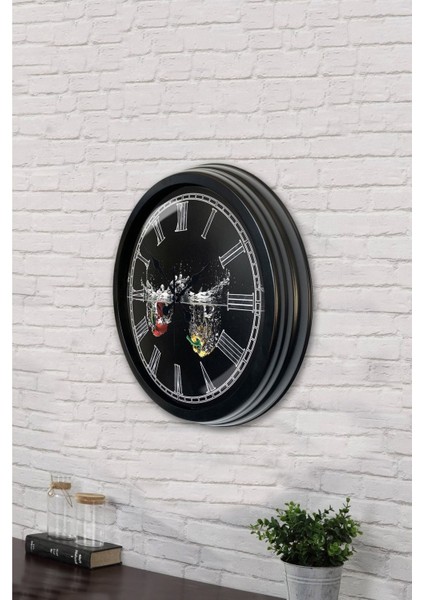 40 Cm Çok Renkli Geometrik Metal Mutfak Duvar Saati, 33x44 Boyut modelleri