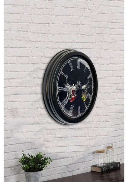 40 Cm Çok Renkli Geometrik Metal Mutfak Duvar Saati, 33x44 Boyut fırsatları