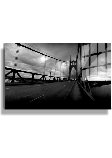 Şehirler ve Manzaralar, Yapay Zeka Destekli, 3D Dekoratif Baskı Yatay Cam Tablo 494