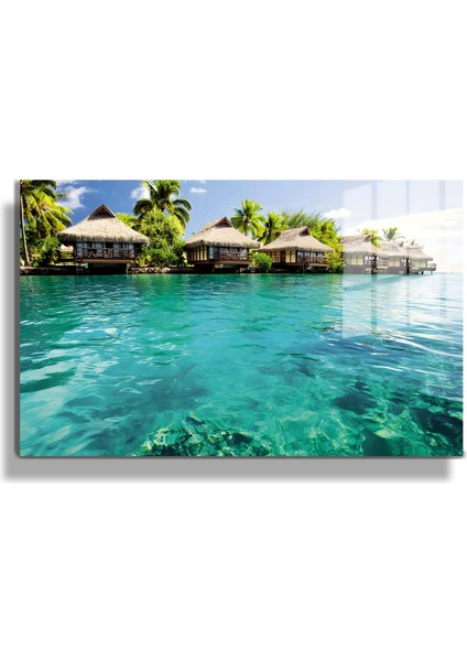 Şehirler ve Manzaralar, Yapay Zeka Destekli, 3D Dekoratif Baskı Yatay Cam Tablo 425