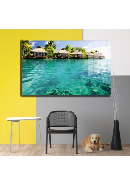 Şehirler ve Manzaralar, Yapay Zeka Destekli, 3D Dekoratif Baskı Yatay Cam Tablo 425 modelleri