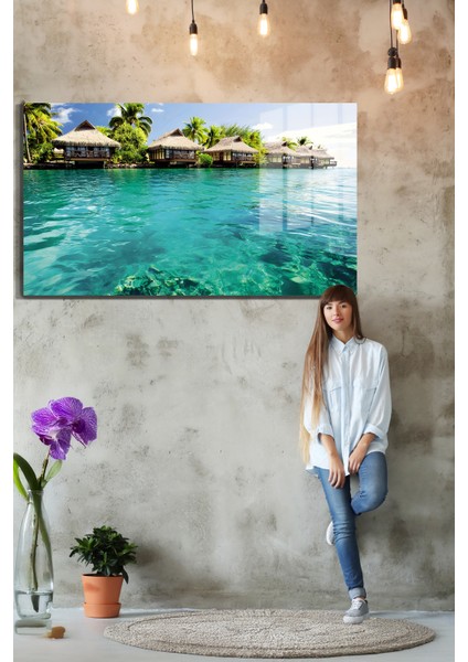 Şehirler ve Manzaralar, Yapay Zeka Destekli, 3D Dekoratif Baskı Yatay Cam Tablo 425 fırsatları