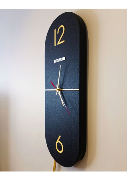 Hareketli sarkaçlı duvar saati, doğa temalı, şık ve modern tasarım, 78x19 cm siyah gold modelleri