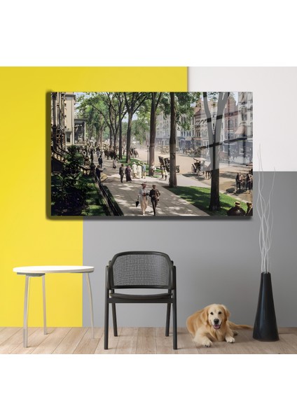 Şehirler ve Manzaralar, Yapay Zeka Destekli, 3D Dekoratif Baskı Yatay Cam Tablo 435