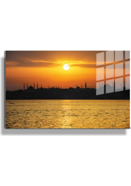 Şehirler ve Manzaralar, Yapay Zeka Destekli, 3D Dekoratif Baskı Yatay Cam Tablo 276