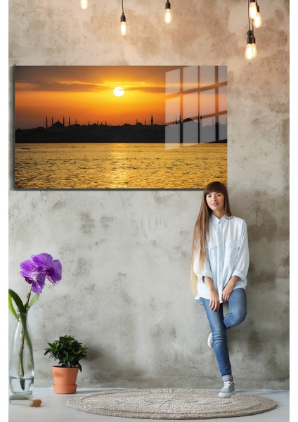 Şehirler ve Manzaralar, Yapay Zeka Destekli, 3D Dekoratif Baskı Yatay Cam Tablo 276 fırsatları