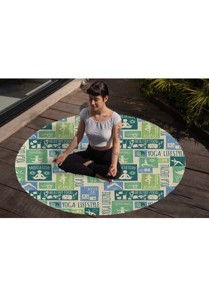Yoga, Meditasyon,burçlar ve Mandala Temalı, Meditasyon Halısı 16