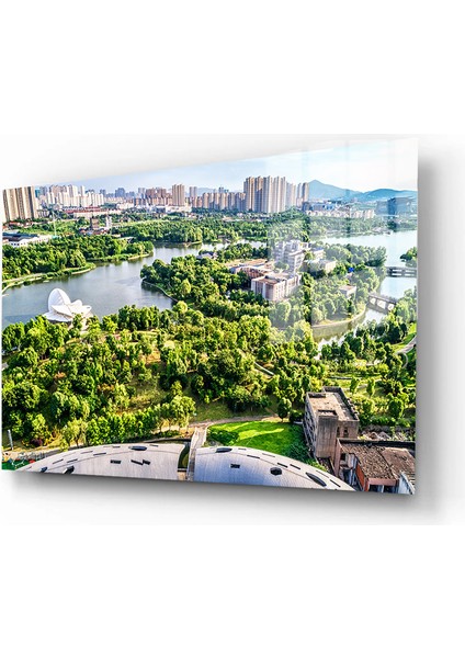 Şehirler ve Manzaralar, Yapay Zeka Destekli, 3D Dekoratif Baskı Yatay Cam Tablo 109 fiyatları