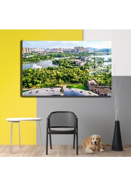 Şehirler ve Manzaralar, Yapay Zeka Destekli, 3D Dekoratif Baskı Yatay Cam Tablo 109 modelleri