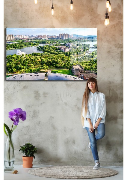 Şehirler ve Manzaralar, Yapay Zeka Destekli, 3D Dekoratif Baskı Yatay Cam Tablo 109 fırsatları