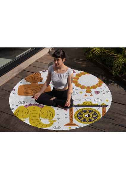Yoga, Meditasyon,burçlar ve Mandala Temalı, Meditasyon Halısı 115