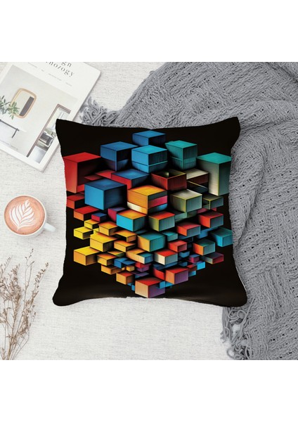 Çift Taraf Baskılı Gizli Di Özel Tasarım Süet Dokulu Kırlent Kılıfı Takımı 75