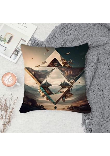 Çift Taraf Baskılı Gizli Di Özel Tasarım Süet Dokulu Kırlent Kılıfı Takımı 90