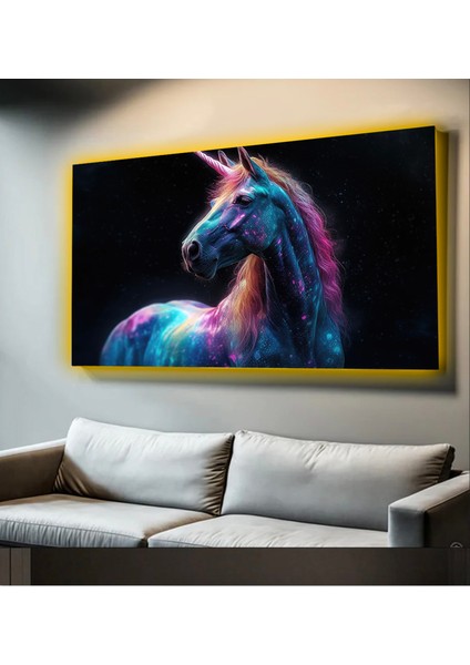 LED Işıklı Kanvas Tablo, 3D Dekoratif Baskılı Tablo Yapay Zeka Desteksli Hayvanlar 102