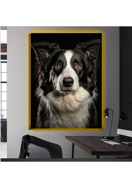 LED Işıklı Kanvas Tablo, 3D Dekoratif Baskılı Tablo Yapay Zeka Desteksli Hayvanlar 410