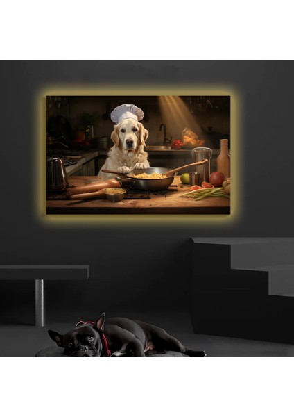 LED Işıklı Kanvas Tablo, 3D Dekoratif Baskılı Tablo Yapay Zeka Desteksli Hayvanlar 172