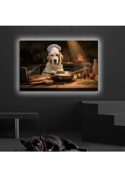 LED Işıklı Kanvas Tablo, 3D Dekoratif Baskılı Tablo Yapay Zeka Desteksli Hayvanlar 172