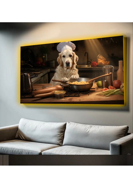 LED Işıklı Kanvas Tablo, 3D Dekoratif Baskılı Tablo Yapay Zeka Desteksli Hayvanlar 172