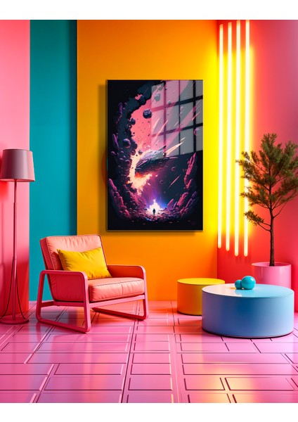 Space/uzay Yapay Zeka Özel Tasarım Cam Tablo Ofis, Mutfak Çocuk Odası, Salon 48 modelleri